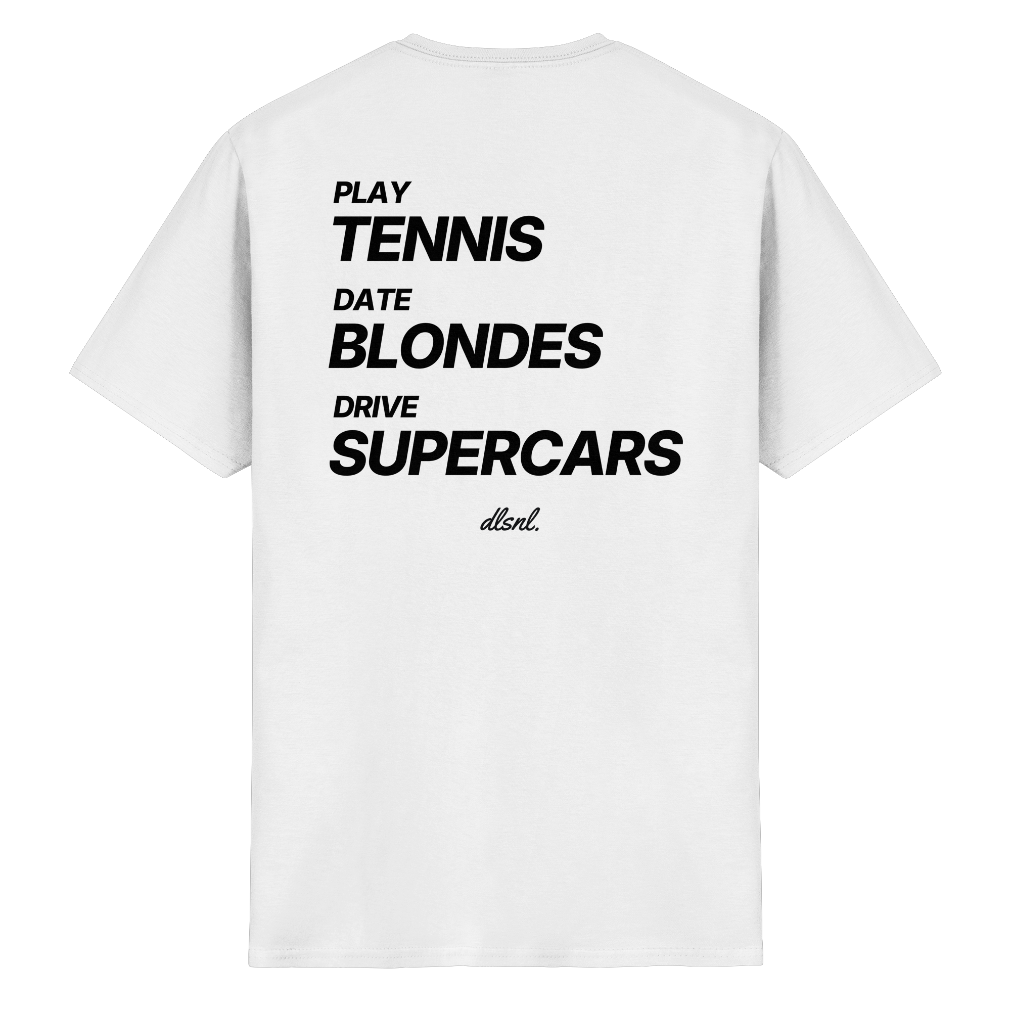 PLAY TENNIS DATE BLONDE DRIVE SUPERCARS - Heavy Cotton T-Shirt